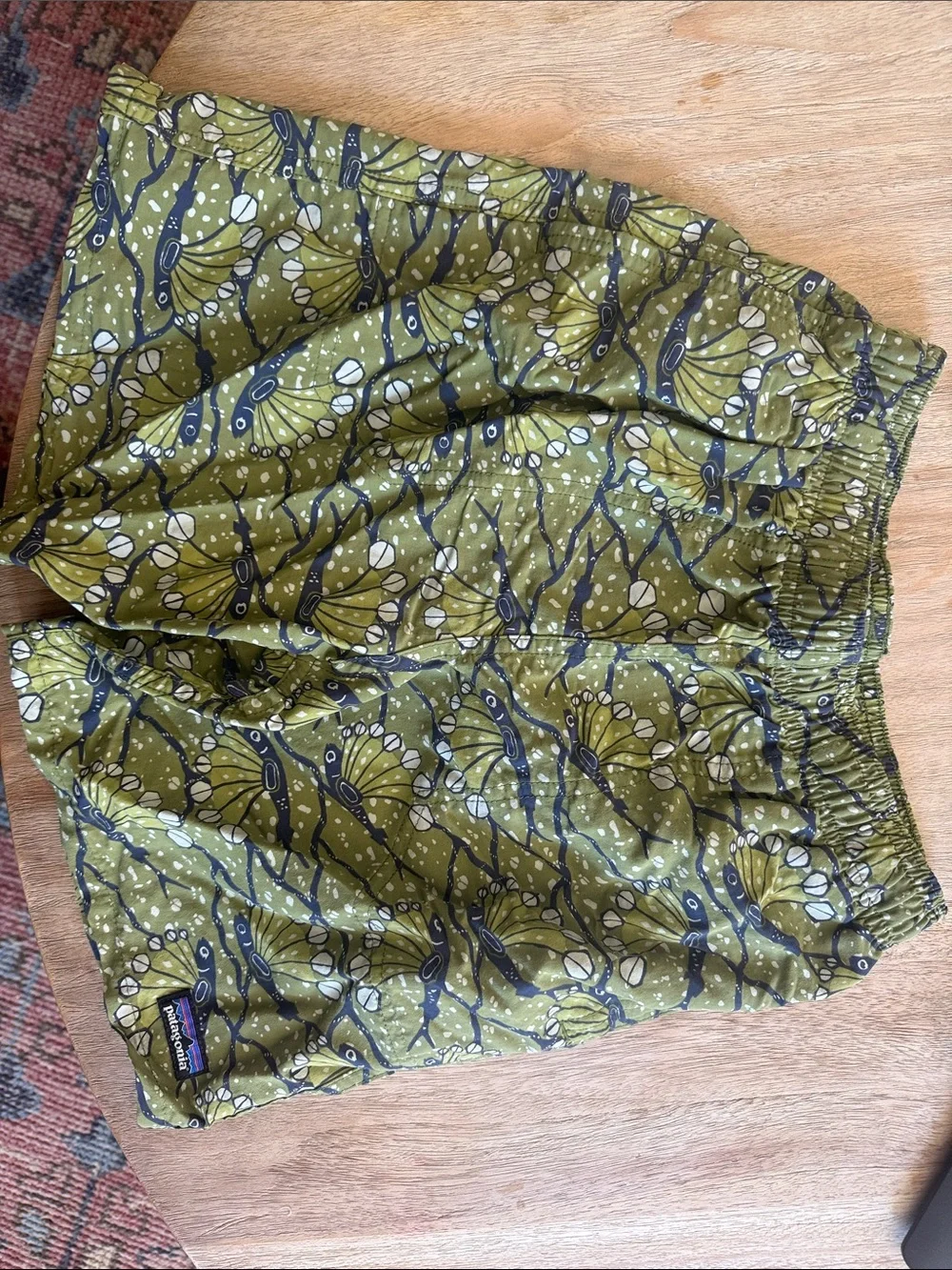 Patagonia Olive fish boys swim Shorts